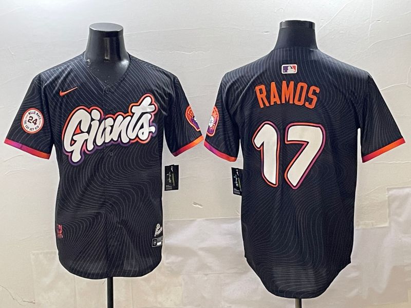 Men San Francisco Giants #17 Ramos Black Joint Name Nike 2025 MLB Jersey style 7->san francisco giants->MLB Jersey